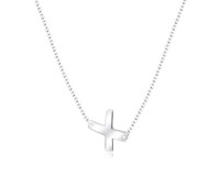 Silver Initial Letter Necklace X SPE-5564